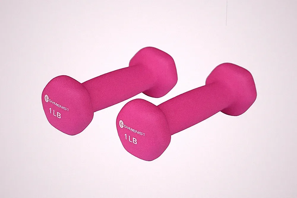 Set of 2 Soft Non Slip Grip Dumbbells Pair Covered with Neoprene (1-LB )