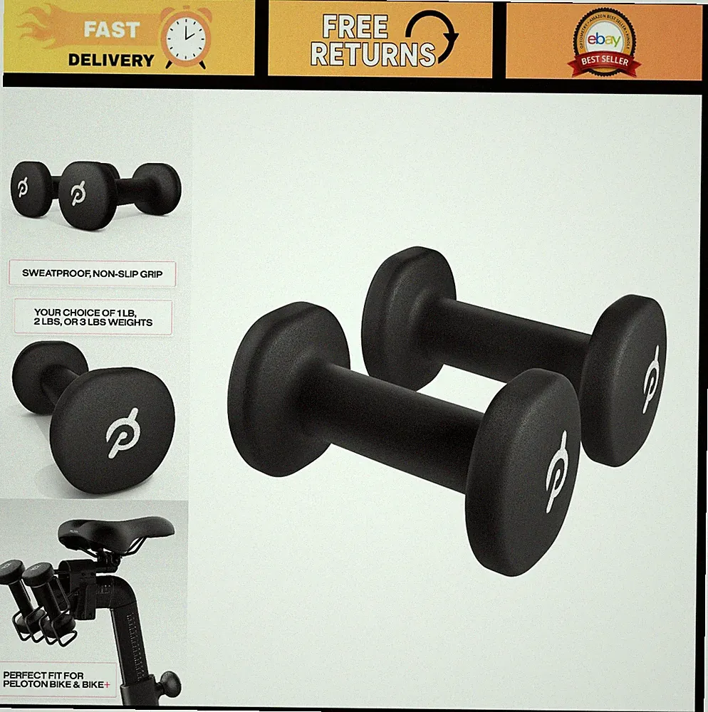 Set of 2 Sweat-Proof Light Weights with Non-Slip Grip for Peloton Bike & Bike+
