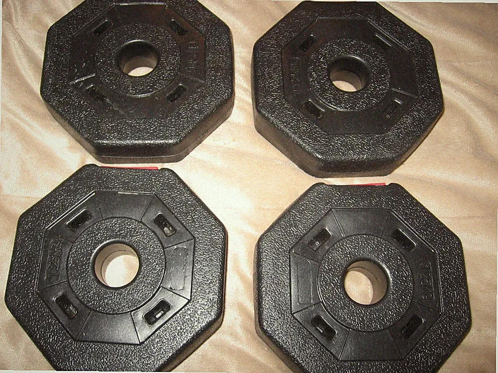 Set of 4 Octagon Shape 2.5 LB Plastic Standard Weight Plates New