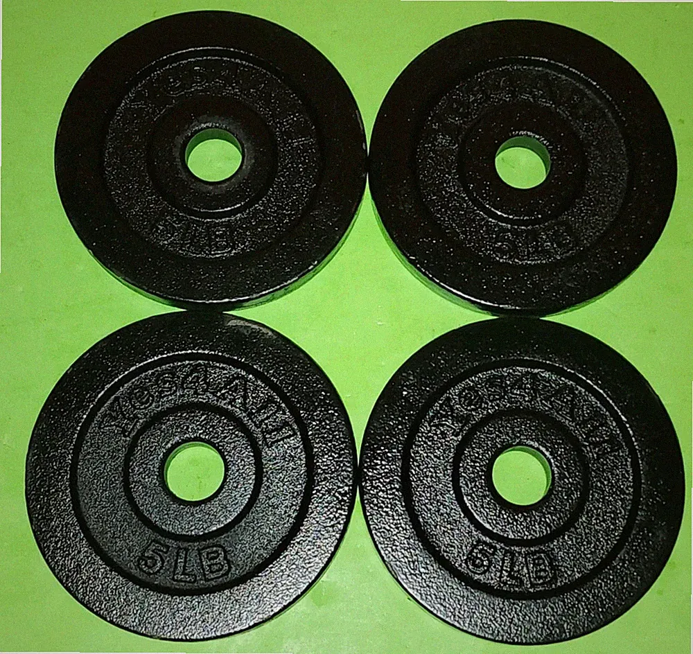 Set of Four 5 lb Standard Size barbell dumbbell weight plates Yes 4 All