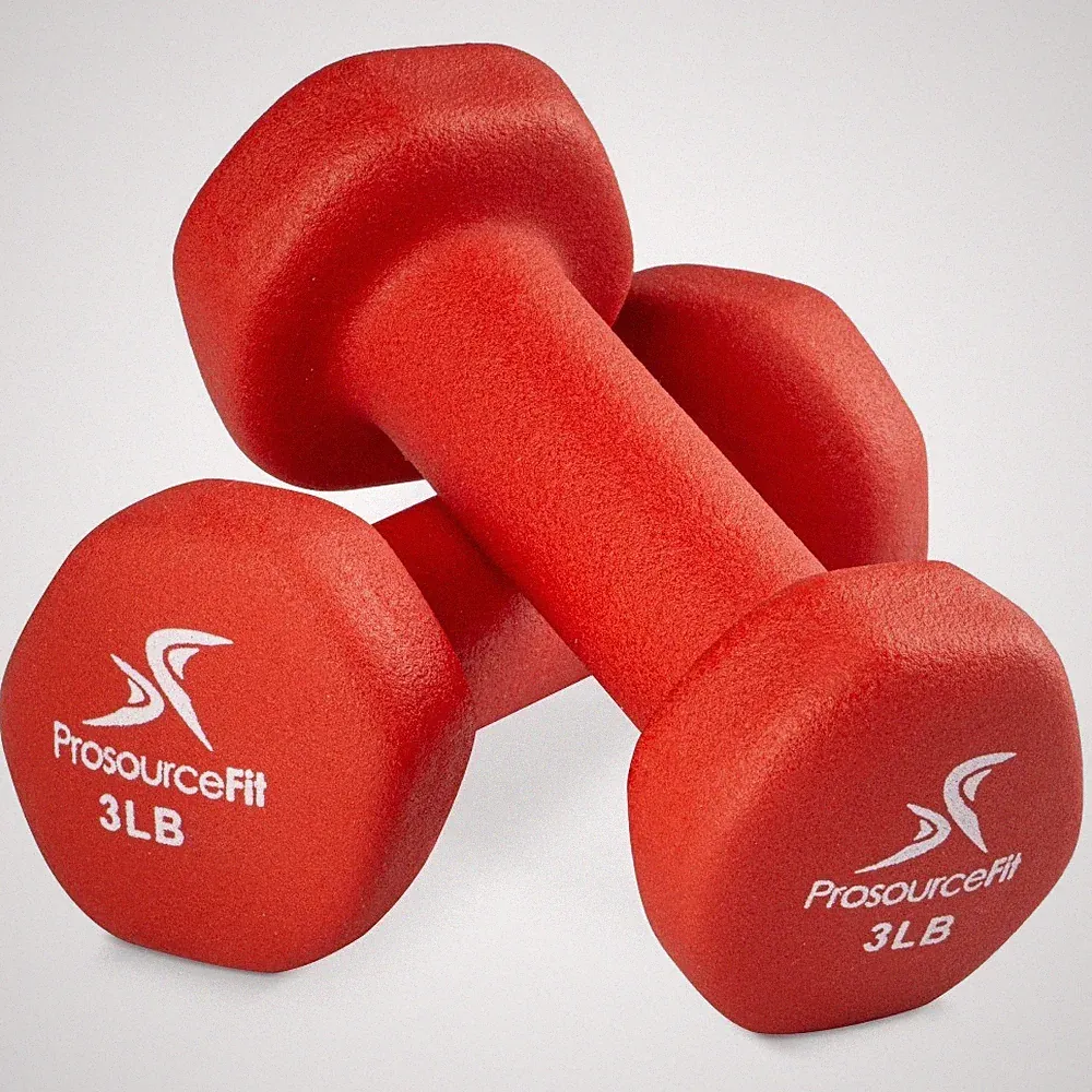 Set of Two Neoprene Dumbbells Coated for Non-Slip Grip, 3 lb