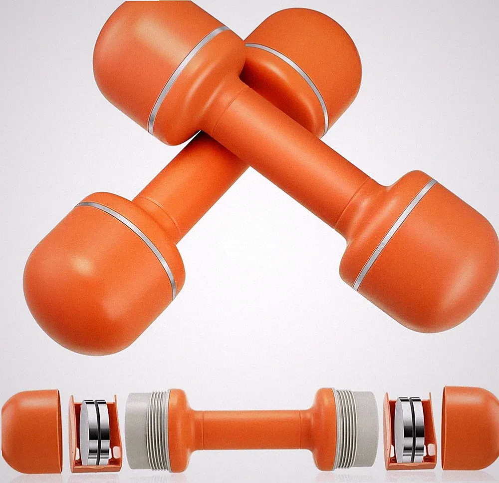 Sets of 2 Adjustable Weight Dumbbells Orange 8.8 Ibs for Women Men Home Exercise