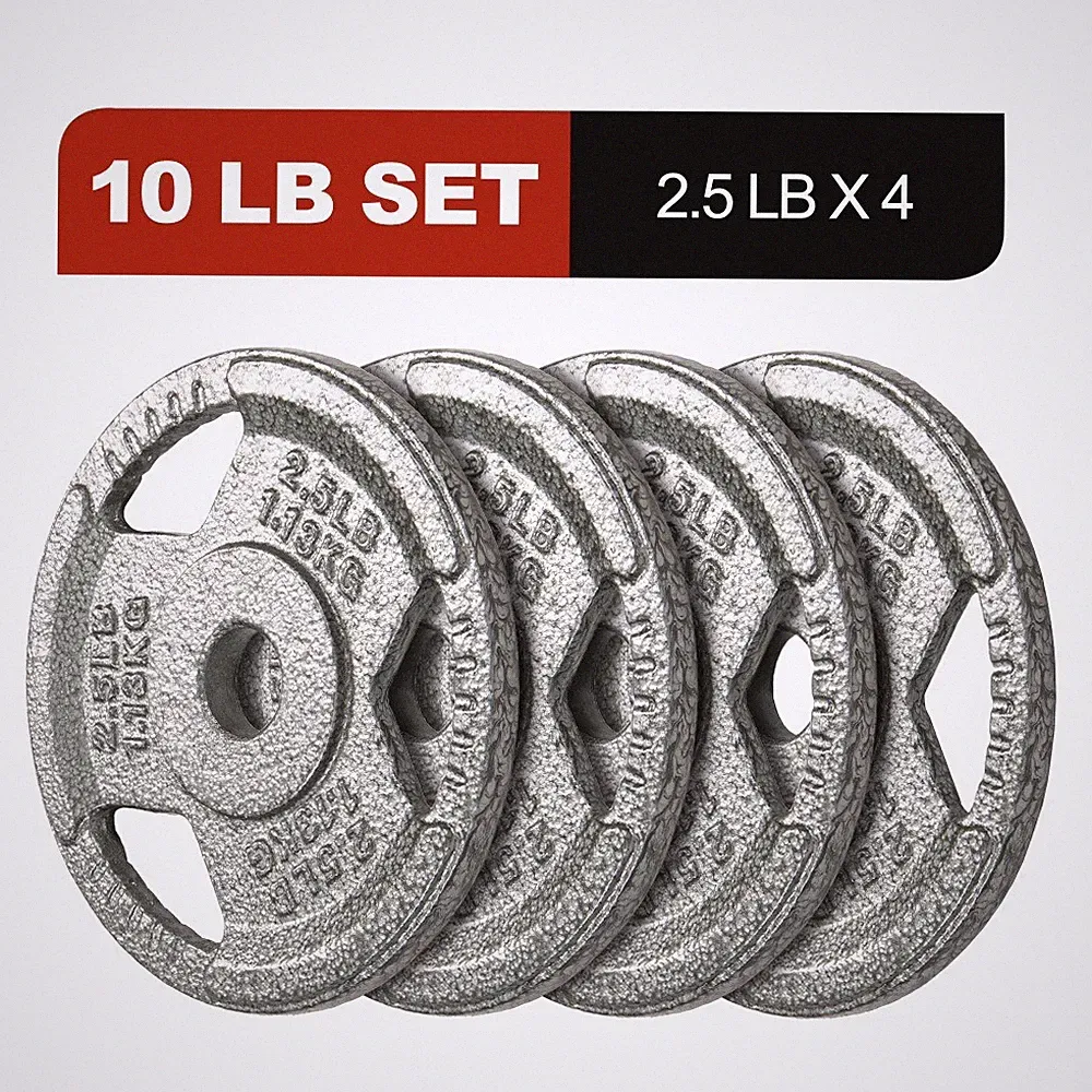 Signature Fitness 1-Inch Cast Iron Weight Plates – Standard Barbell Plates