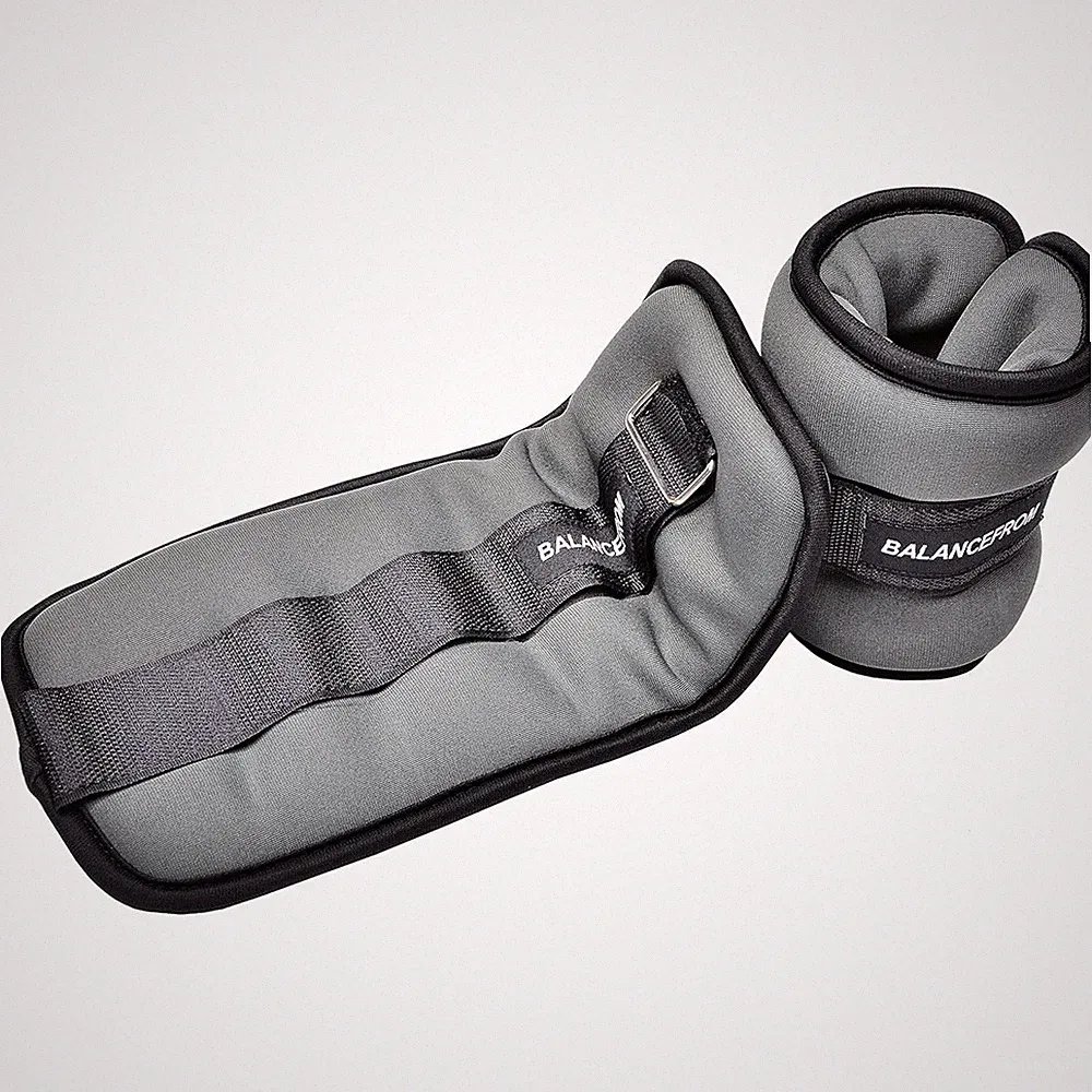 Signature Fitness Fully Adjustable Ankle Wrist Arm Leg 6lbs Per Pair, E: Gray