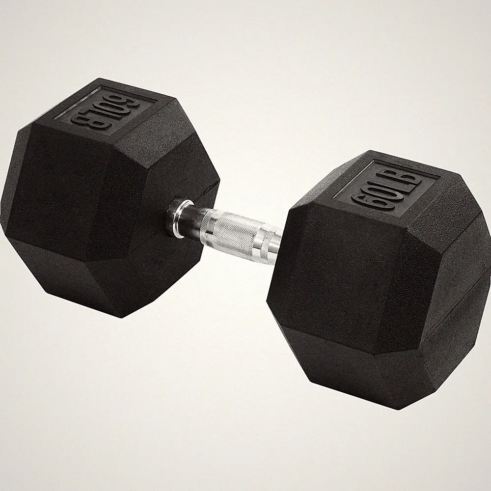 Signature Fitness Hex Dumbbell Strength Training Equipment, 60 lb (Open Box)