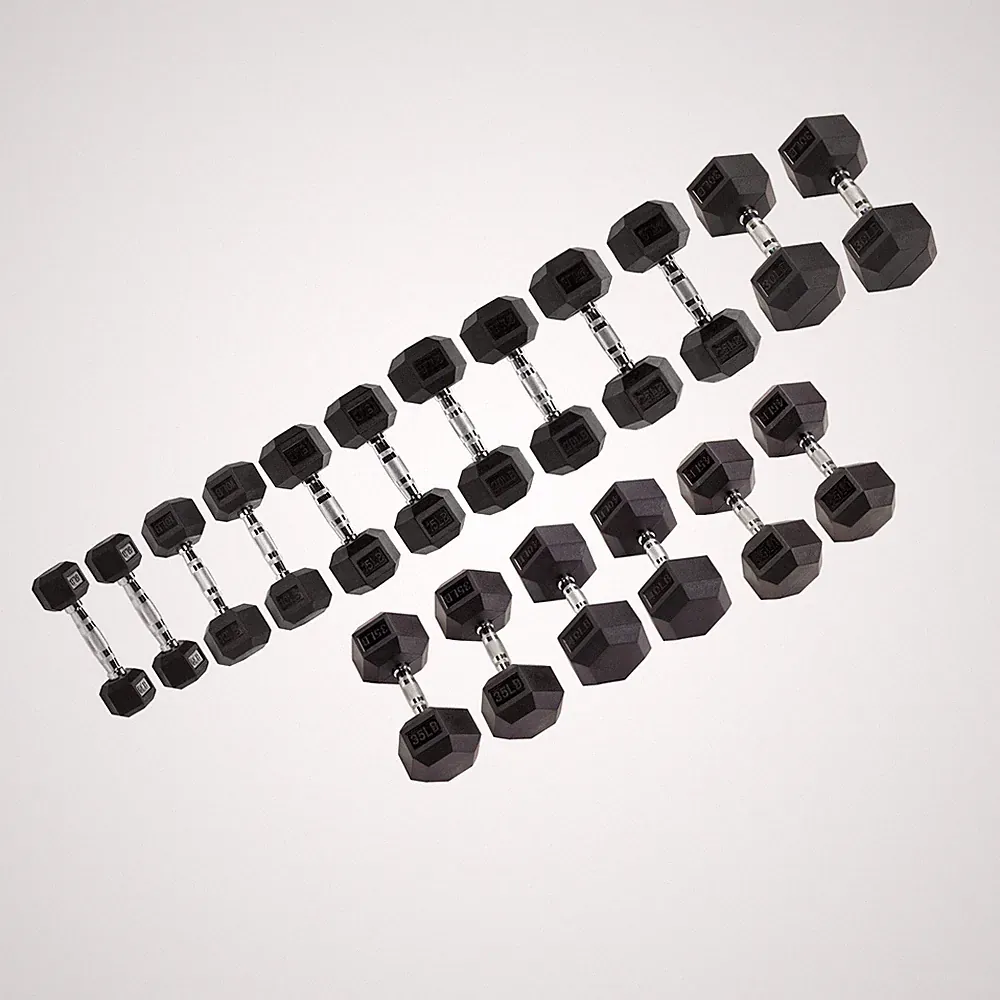 Signature Fitness Hex Dumbbells Strength Training Workout Equipment Set, 450 lbs