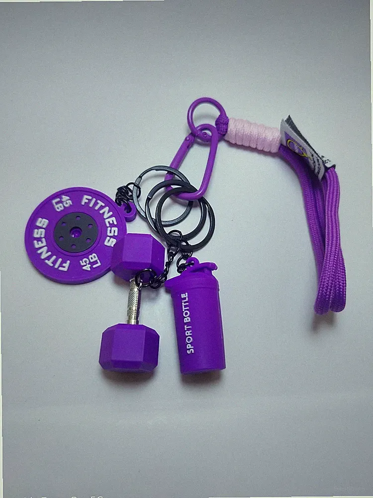 Silicone dumbbell-shaped keychain, perfect gift for girls, bag accessory Gym