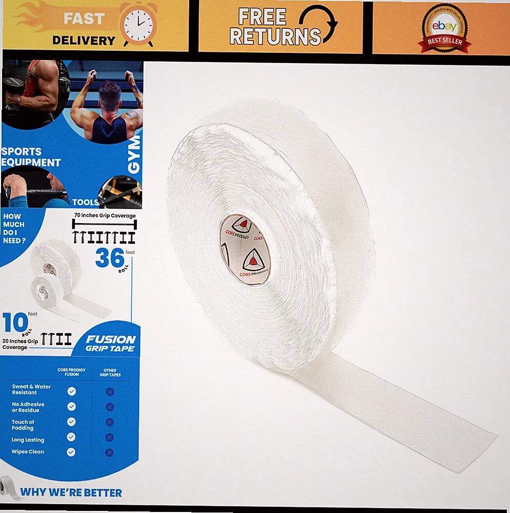 Silicone Rubber Grip Tape for Pull Up Bars, Barbells, Dumbbells & Gym Equipment