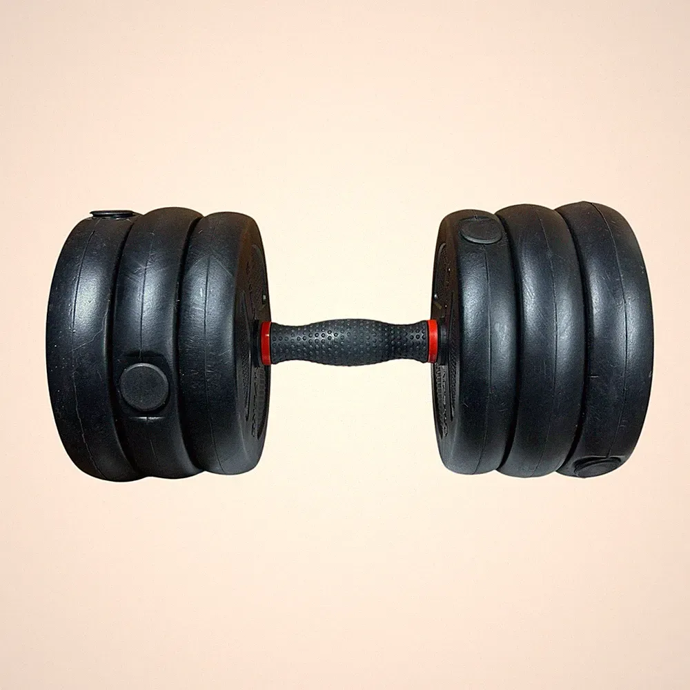 Single Adjustable Dumbell With Black Vinyl Weight Plates 2 Kg 1.75 Kg FND