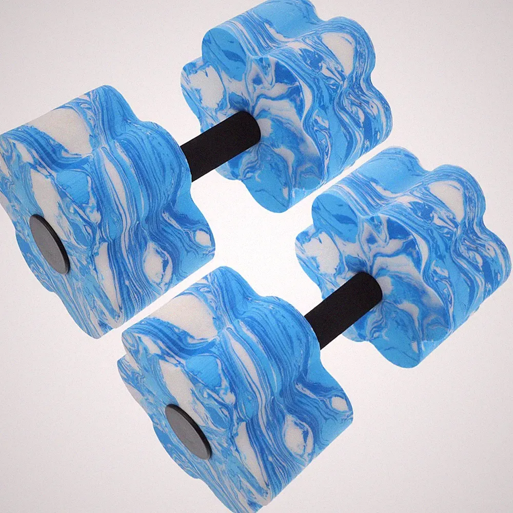 Sky Blue Eva Water Workout Dumbbells 2Pcs Slip Resistant Pool Fitness Weights
