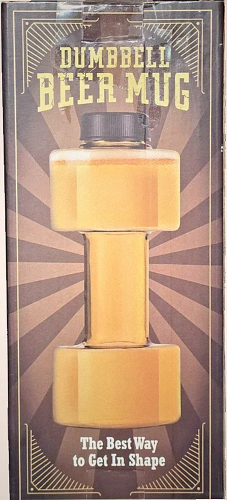 Smart Planet Novelty Funny Gag Gift 18oz Dumbbell Screw Top Beer Bottle/Mug