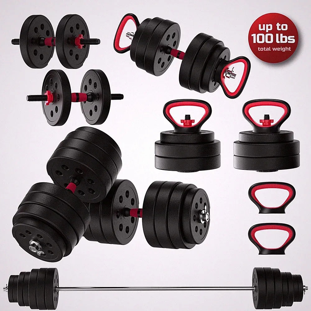Smartbell Gym, 100Lbs. Adjustable Dumbbells, Kettlebells and Barbell Weight Set