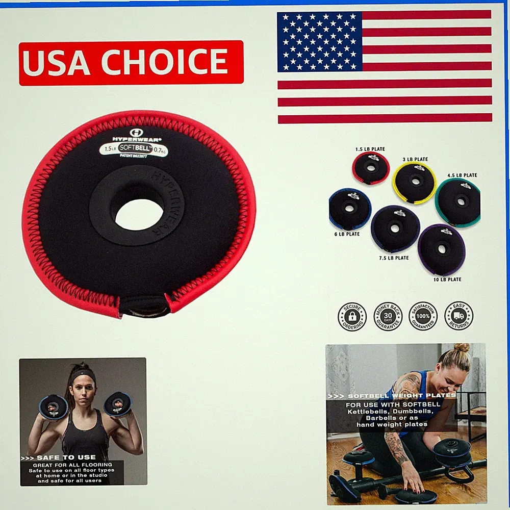 SoftBell Hand Weight Plates – Modular Soft Weights for Dumbbells, Kettlebells...