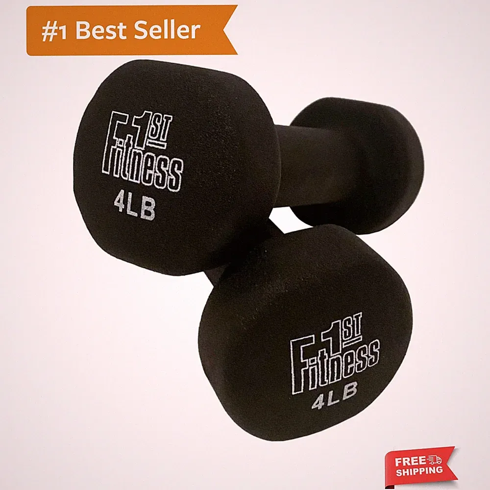 Solid Cast Iron 2 lb Neoprene Dumbbell Set – Ideal for Strength Training at Home