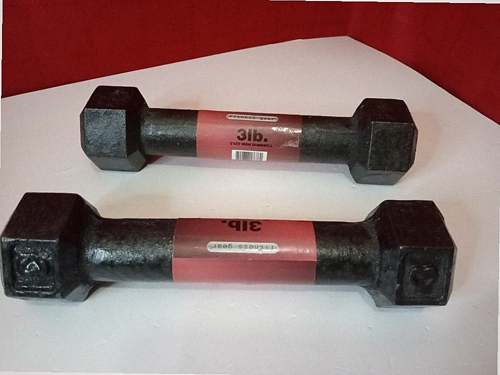 Solid Metal 3 Pound Dumbbell Pair Set NEW