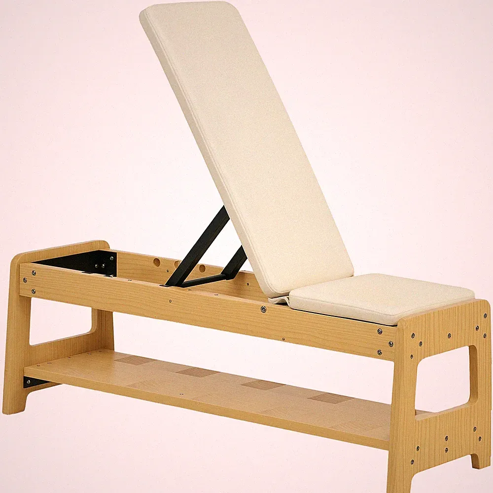Soozier Adjustable Weight Bench with Rack for Weight Lifting, White