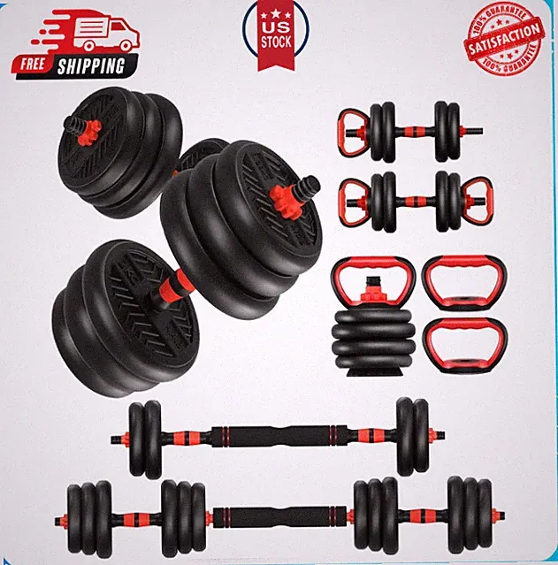 Space-Efficient 4-in-1 Adjustable Dumbbell Set (20-80lbs) - Ideal for Home Use
