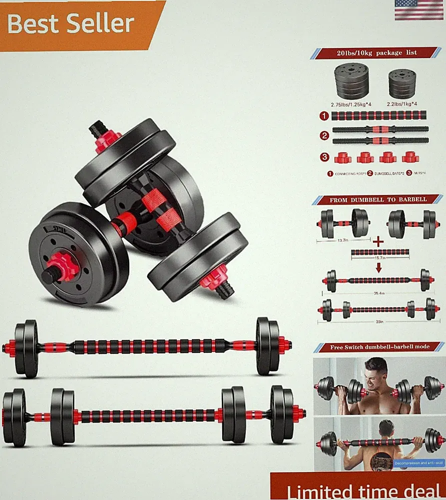 Space-Saving Adjustable Dumbbell Set - Ideal Home Fitness Equipment for All