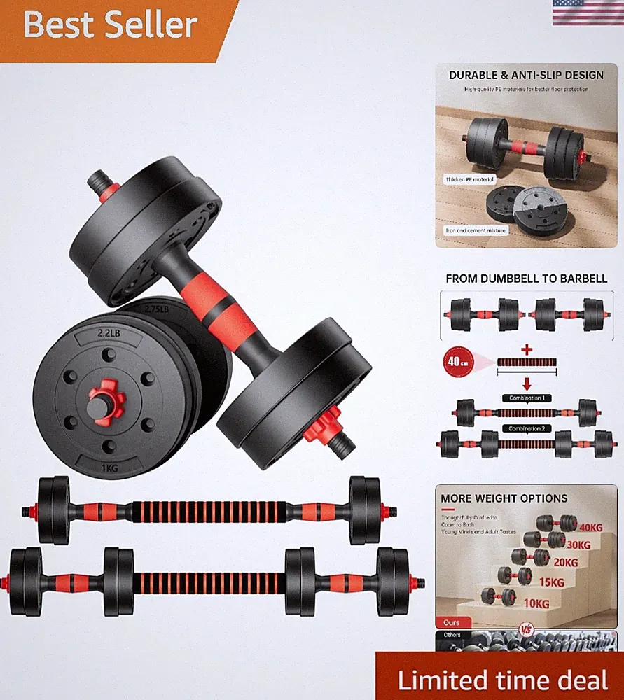 Space-Saving Adjustable Dumbbell Set - Lightweight 20 lbs for All Fitness Levels