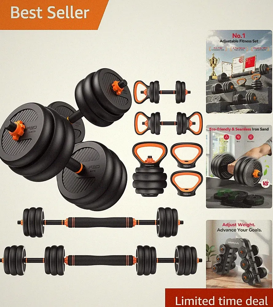 Space-Saving DS2 Adjustable Dumbbells: Full 5-in-1 Equipment for Home Fitness