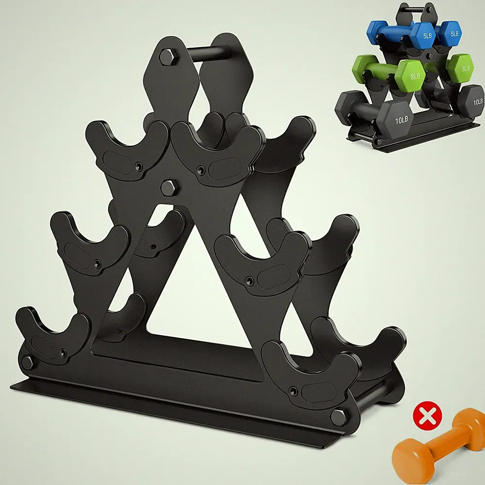 Space Saving Dumbbell Rack Stand Metal Home Gym Weight Storage Holder for 3–15lb