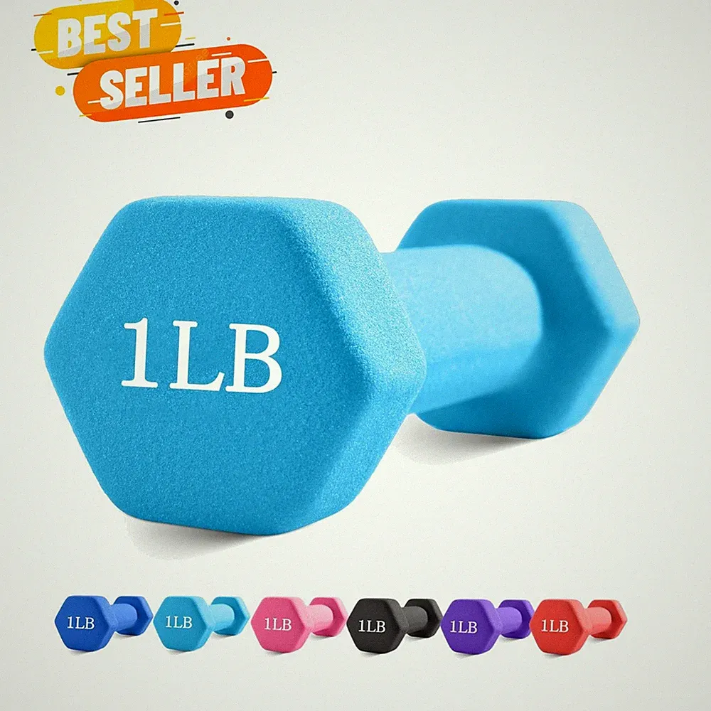 Space-Saving Neoprene Dumbbells - 1LB-3LB Anti-Roll Weights for Home Exercise