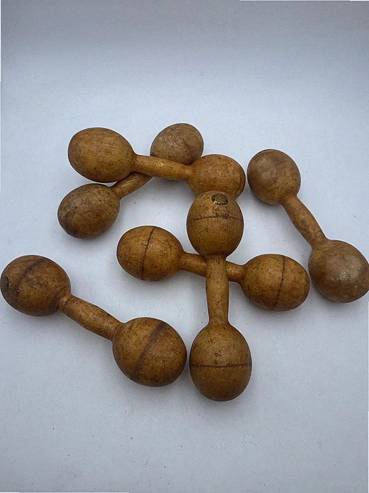 Spalding Wooden Dumbbells No 1402 Complete Set Of 8 RARE 1 Pound Excellent Cond.