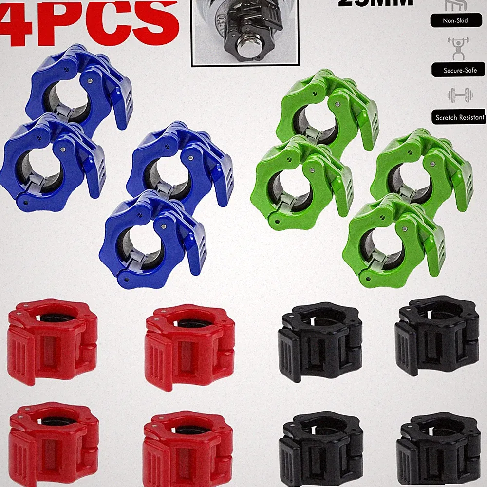 Spinlock Collars – 2 Pairs of Barbell/Dumbbell Clips 25mm (1") standard bars