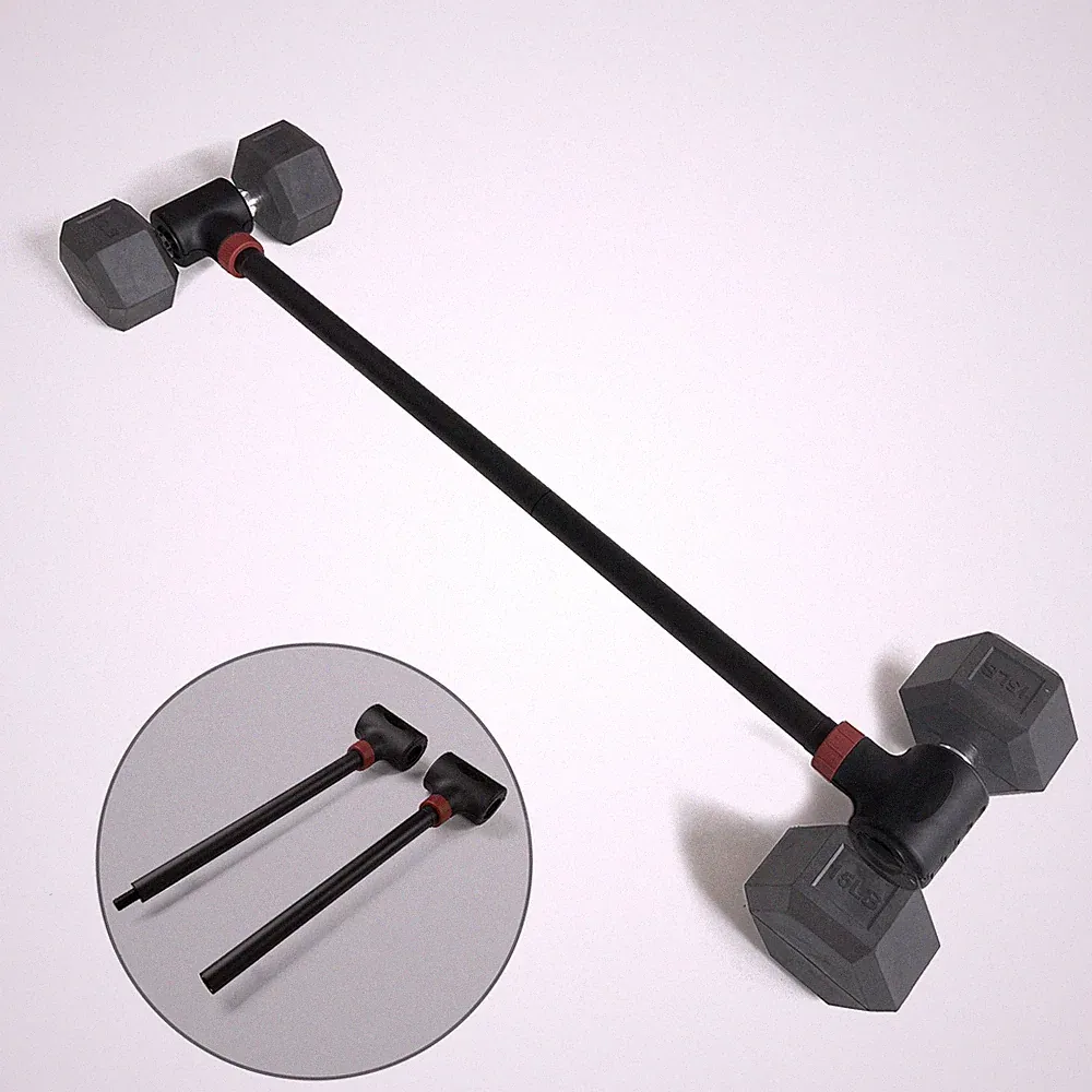 Split Dumbbell Barbell Converter Bar Adjustable Weight Capacitry Gym Strength