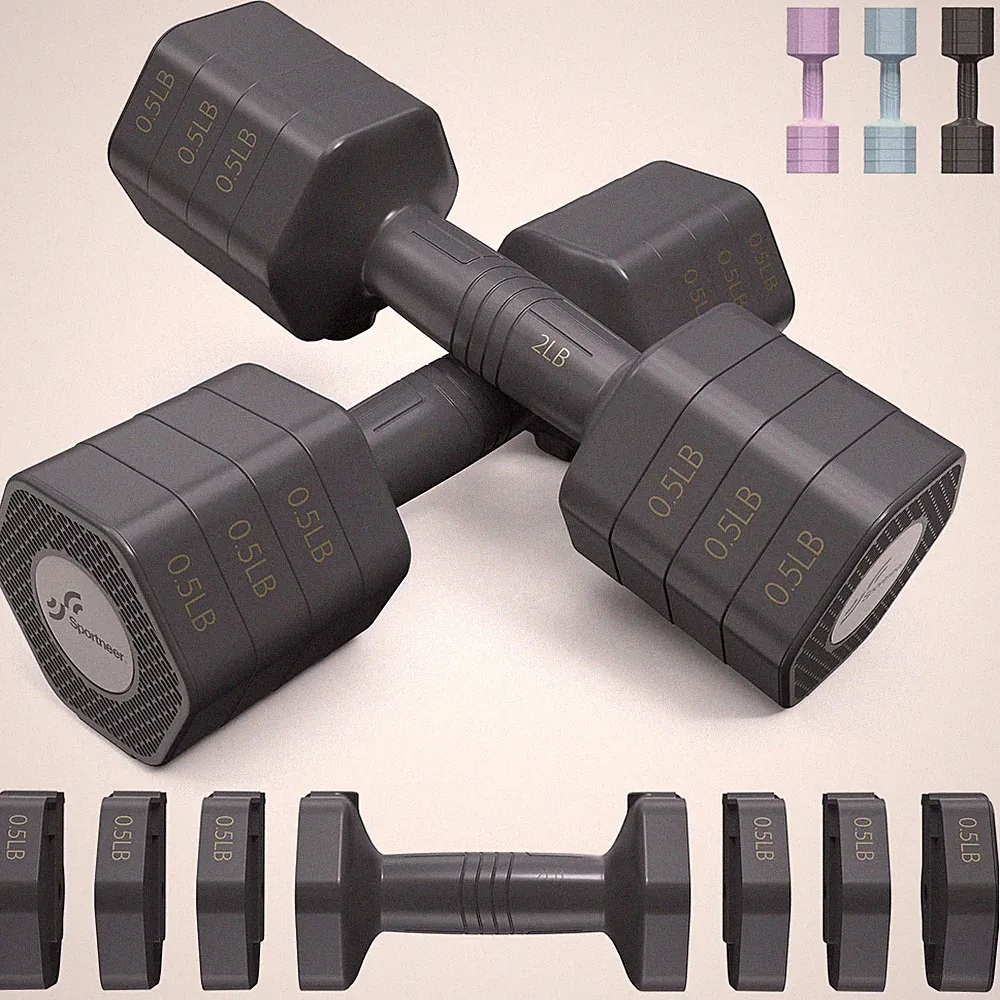 Sportneer Adjustable Dumbbells Set 4 in 1: Weights for Home Gym, Women & Men