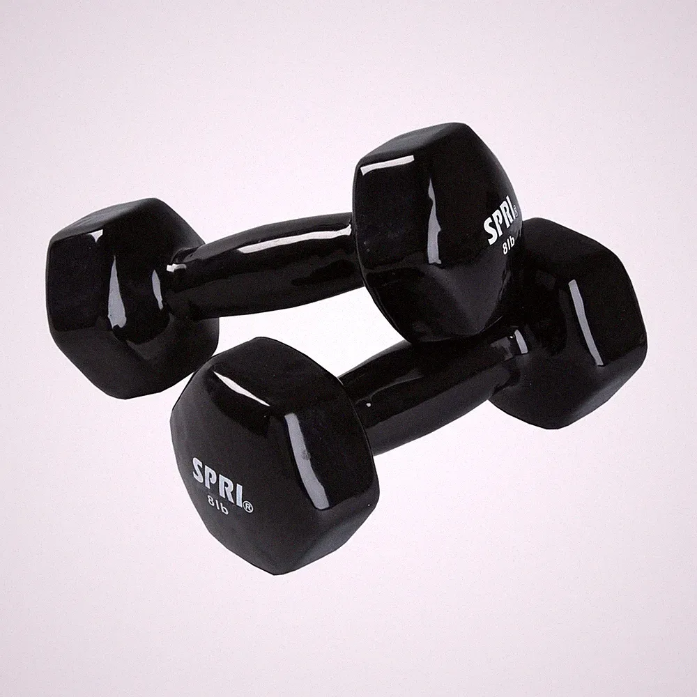 SPRI Dumbbells Hand Weights Set of 2 - Vinyl Coated Exercise & Fitness Dumbbe...