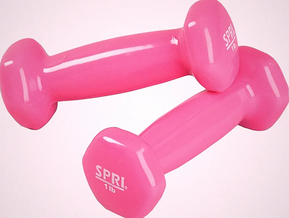 SPRI Dumbbells Hand Weights Set of 2 - Vinyl Coated Exercise & Fitness Dumbbell