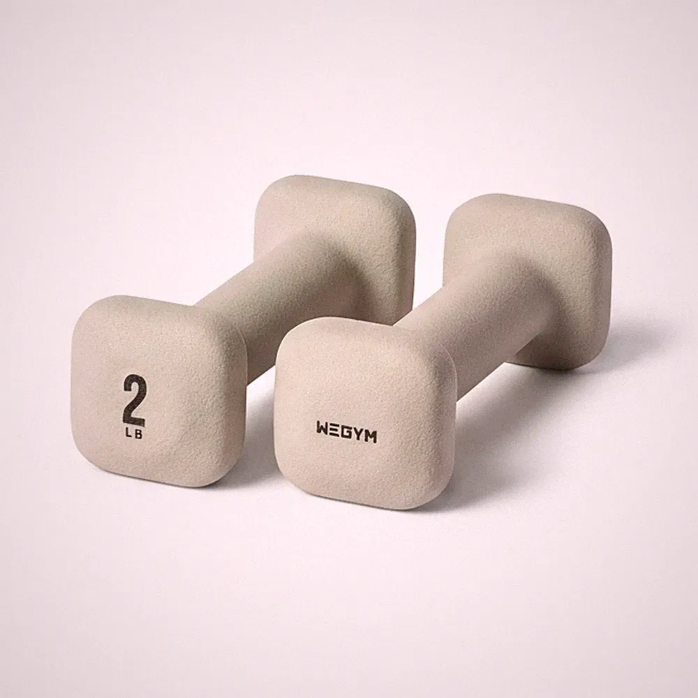 Square Dumbbells 2 Lb Set of 2 - Anti-Slip Handles for Home Gym Workouts
