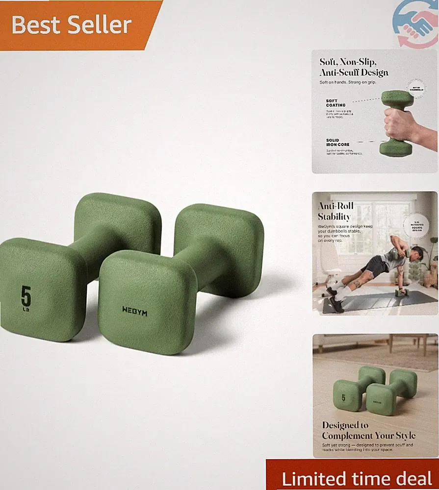 Square Hand Weights with Secure Grip - Perfect for Full-Body Workouts