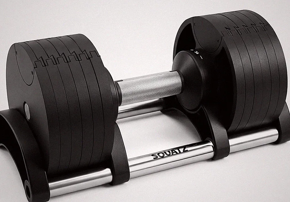 SQUATZ Adjustable Dumbbells with Quick Weight Change, Space-Saving Dumbbell Set