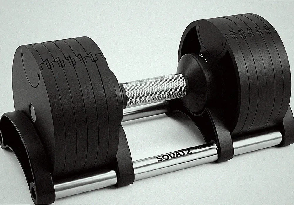 SQUATZ Adjustable Dumbbells with Quick Weight Change, Space-Saving Dumbbell Set