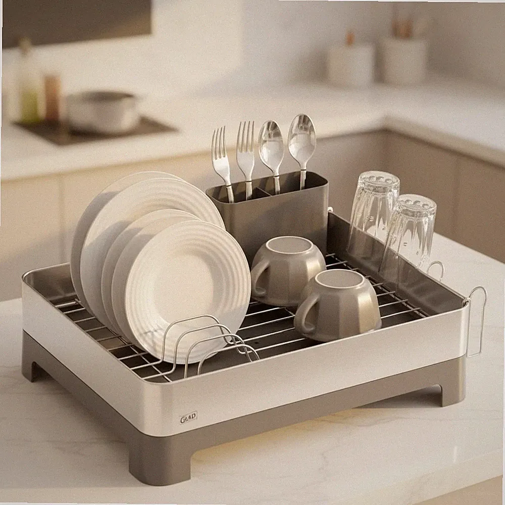 Stainless Steel Dish Drying Rack for Busy Households with Large Capacity