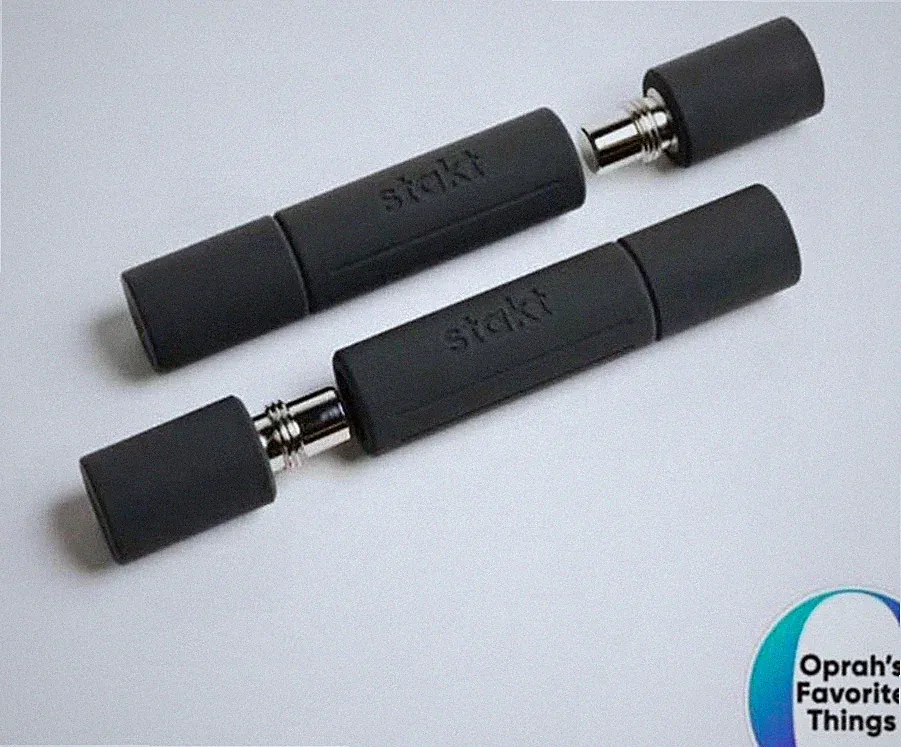 Stakt Weights Adjustable Dumbbells Set of 2, Black Iron/Neoprene