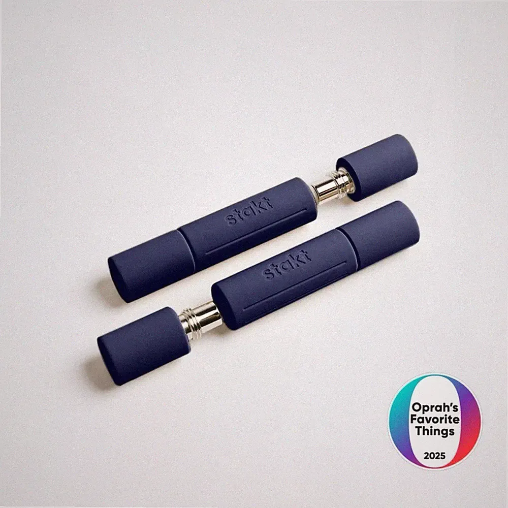 Stakt Weights Adjustable Dumbbells Set of 2, Blue Color Neoprene