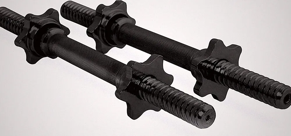 Standard 14" Dumbbell Handle Weight Bar with Collars-CAP Barbell, Black Pair