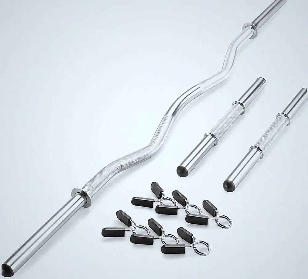 Standard Curl Bar & Dumbbell Handle Set SDC-10.1 Bicep Tricep Gym Weight Barbell