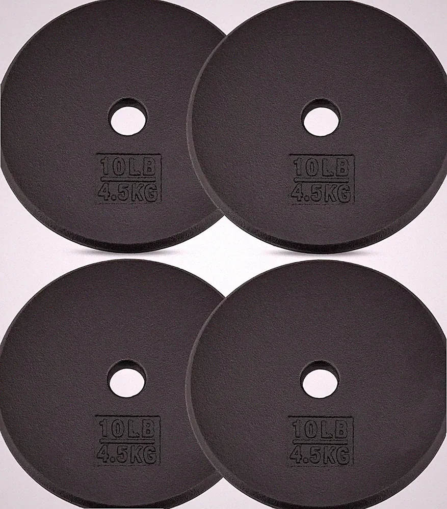 Standard Weight Plates, 1-Inch Cast Iron Barbell Weights, Wide Range 5–50 LB, Id