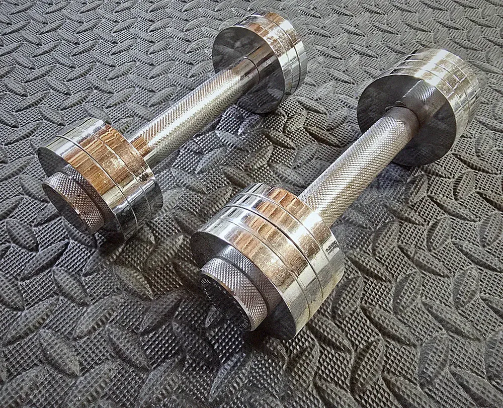 Steve Reeves Superman Chrome Rare Vintage Adjustable Dumbbells not York Jackson