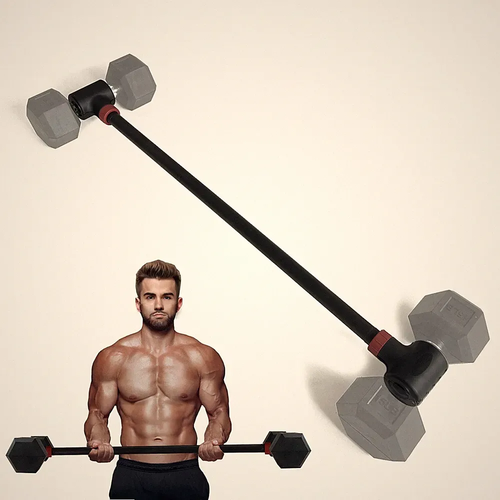 Straight Dumbbell Barbell Converter Bar Adjustable Weight Capacitry Gym Strength