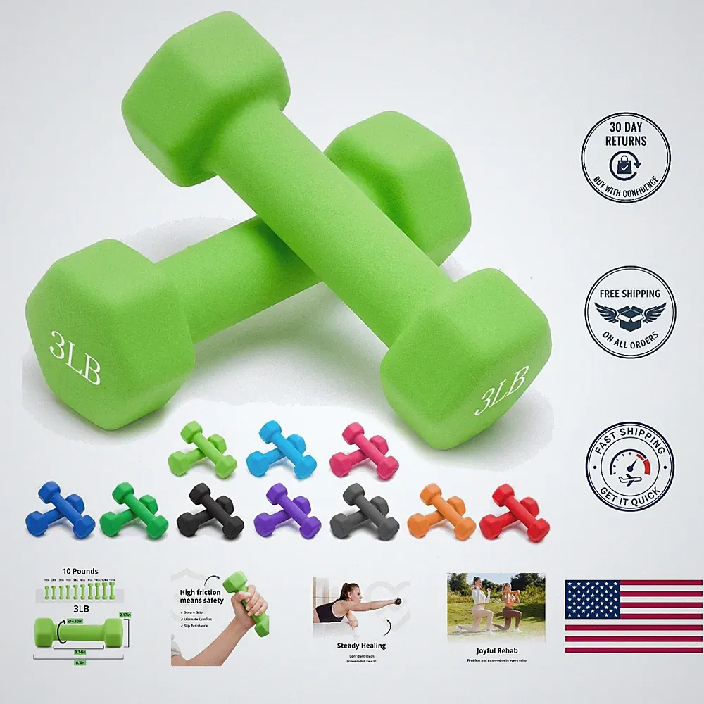 Sturdy & Stylish 2-Piece Dumbbell Set (1-15 LB) for Ergonomic Weight Training