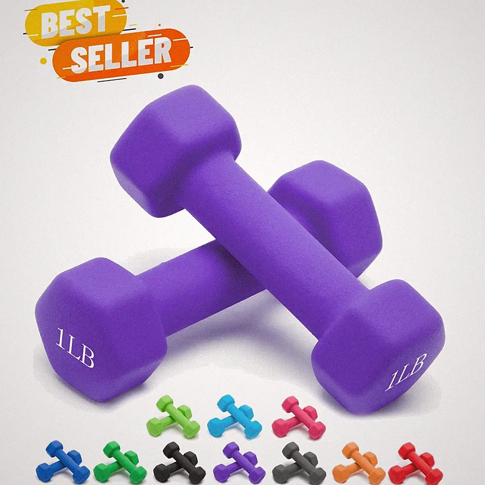 Stylish 2-Piece Dumbbell Set, 1-15 LB, Lightweight & Non-Rolling Design