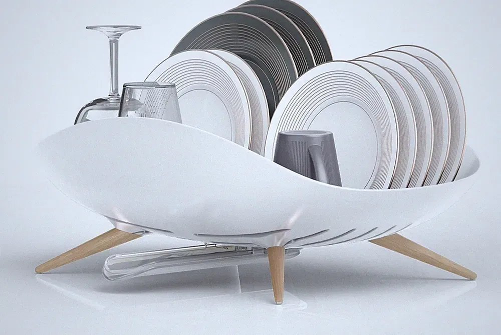Stylish Dish Drying Rack with Swivel Spout - Rustproof & Easy to Install