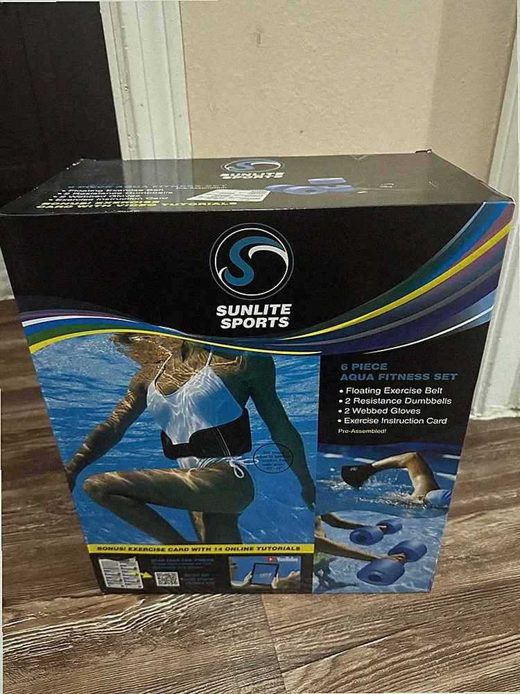 Sunlite Sports High-Density EVA-Foam Dumbbell Set, Water Weight, Soft Padded