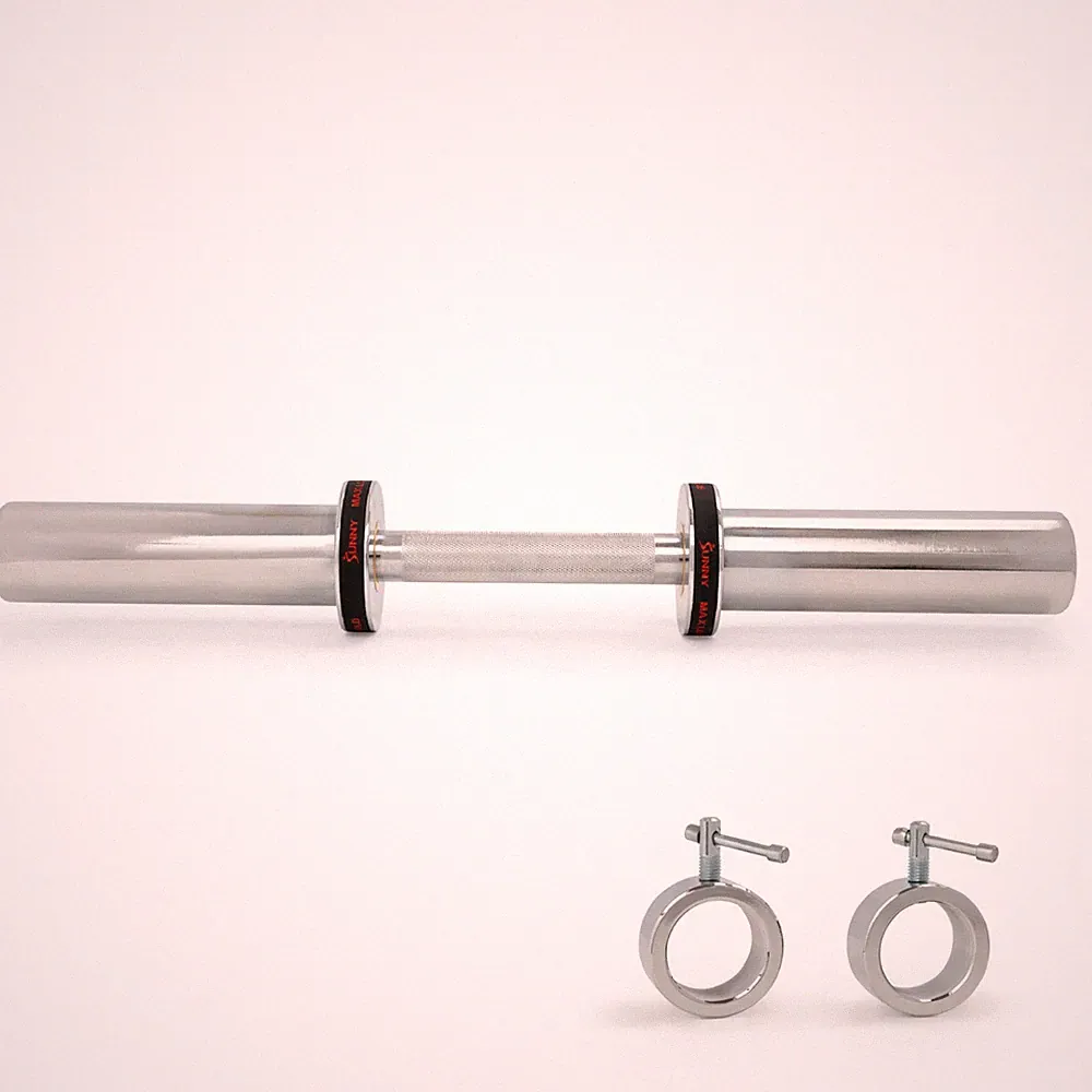 Sunny Health & Fitness 20" Olympic Dumbbell Bar with Spin-Lock Ring Collars
