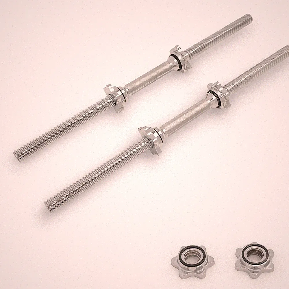 Sunny Health & Fitness Standard 24” Threaded Chrome Dumbbell Bar Set
